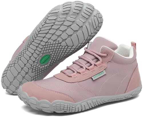 SAGUARO Barfotaskor herr barfotaskor dam barfotaskor lätta tåskor bekväma träningsskor halkfria traillöparskor barfota skor med Zero-Drop sula, EU storlek 36–48, ROSA, 39 EU