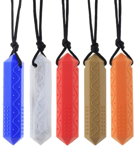 Haltbare und stabile Silikon-Kaukette für autistische Kinder - Kauanhänger für Jungen und Mädchen - Lindert ADHS - Konzentrations- und Beruhigungswerkzeug