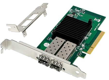 HOOLRZI X520-DA2 - Tarjeta de red de 10 GB con chip 82599ES, adaptador Ethernet PCIE de doble puerto SFP+ para Dekstop Ethernet