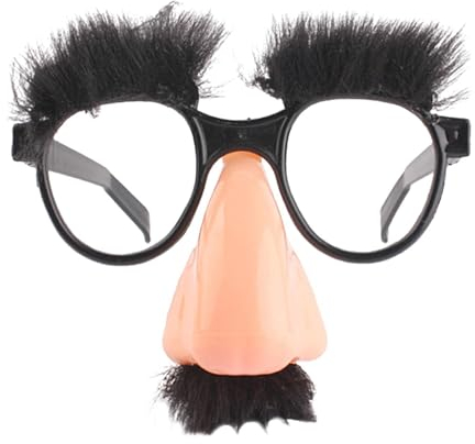 LearnLyrics Lustige Brille – Brille mit großer Nase, verkleidet Augenbrauen und Schnurrbart, alberne, lustige Foto-Requisiten, Halloween- -Brille, Partyzubehör für Kinder und Erwachsene, 13 x 11 x