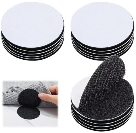 15 Hook Loop Dots, Self Adhesive Reusable Foam Pads Double Sided Round | Strong sticky backing, circular shape design, removable without residue, craft mat fastening, versatile mounting application