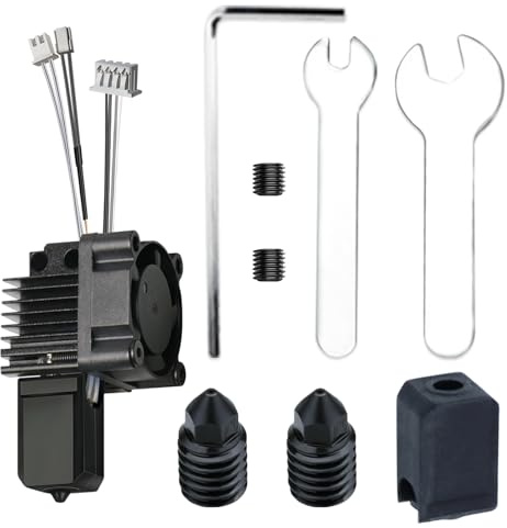 JUUPINE Kit d'extrémité chaude pour Bambu Lab X1/X1C/X1E uniquement (tout-en-un avec fan), tête d'impression 3D avec kit de ventilateur de refroidissement (y compris des chaussettes en silicone et 2