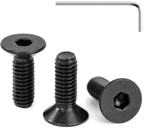 Tunejoy Vis à Tête Fraisée M4 x 12 mm à Six Pans Creux en Acier Inoxydable A2 V2A Vis à Tête Cylindrique Hexagonale avec Clé Allen Filetage Complet 30 Pièces Noir