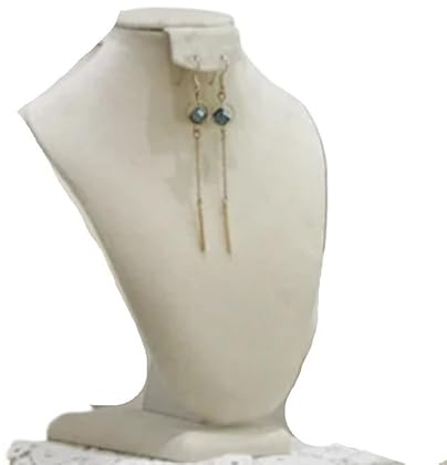 WLIHDB Schmuckbüste Schmuckständer-Organizer, seidiger Samt, Schmuck-Display, Halskette, Anhänger, Schaufensterpuppe, Modell, Büste, Aussteller anzeigen Samt Schmuckständer Für Halsketten(Milk,M)
