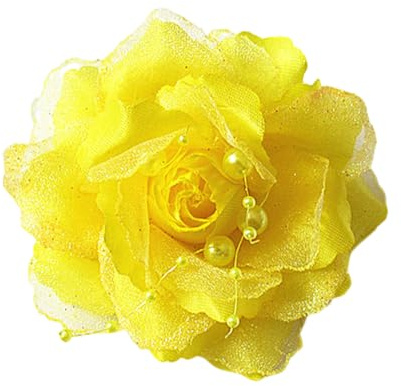 Kabelife 2 Stücke Blume Brosche, Blume Ansteckblume, Blume Haarspange, Haarclips Blume, Haarnadeln Haarblume Haarblüte Haarschmuck 10CM(Gelb)