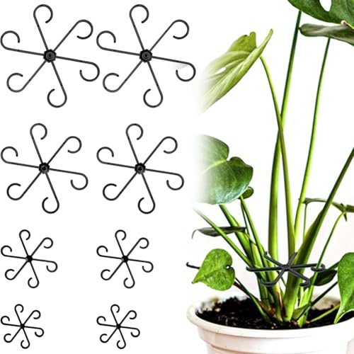 8 Stück Pflanzenstütze, Monstera Rankhilfe, Pflanzenstielhalter Pflanzen Stütze, Wiederverwendbarer Pflanzenstützen Ring für Monstera Pflanzen, Blume, Hortensien, Rosen, Tomaten