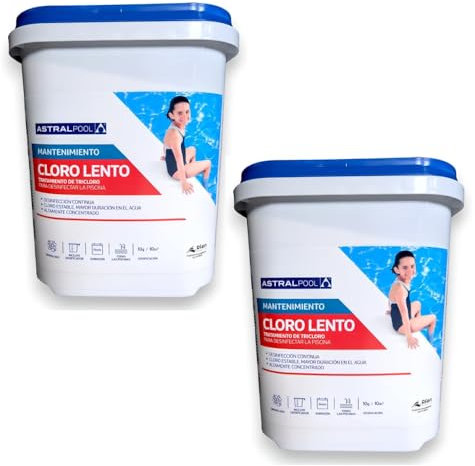 Pack 2 Cloro Lento granulado - Envase de 5 Kilogramos para Piscinas