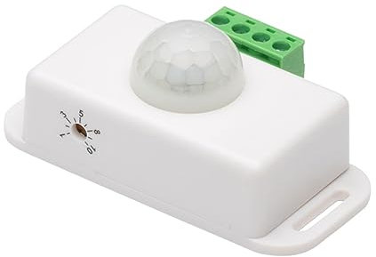 Veemoon Rilevatore a Infrarossi Pir Timer Da 12-24v, Luce a Rilevamento Di Movimento Per Armadi e Sicurezza, Controller Di Movimento Con Ritardo Regolabile Da 1 a 10 Minuti Per Uso Domestico