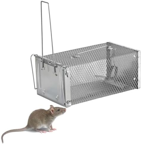ALLBASA Piege a Rat Metal XXL,Cage Attrape Souris, Cages Capture Piege pour Rats,No Kill, Réutilisable,Attraper Les Rats et Autres Rongeurs pour Usage Intérieure/Extérieure (Lot de 2 pcs)