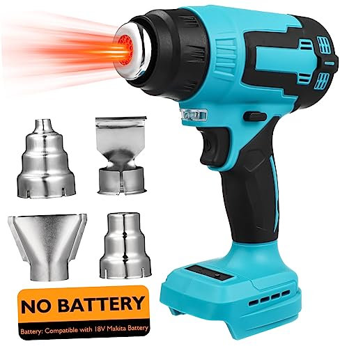 Veemoon Cordless Wireless Film Gun for Car Air Nozzles Heat Gun for Battery Hot Air Blower Tool