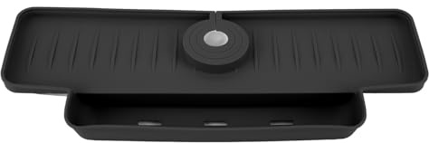 Generic Faucet Splash Guard Mat Compact Faucet Handle Drip Catcher Tray Strong Water Absorption Durable (Black)