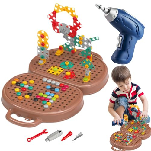 Juego de Herramientas de Juguete | Maletín de Herramientas Creativas con Taladro 203 Piezas | Juguete Educativo para Aprendizaje | Uso en Hogar Viajes y Fiestas Infantiles