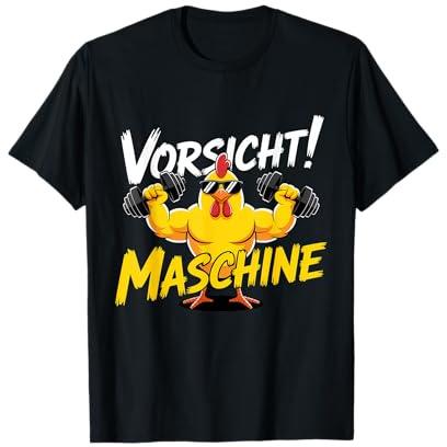 Vorsicht Maschine Küken Bodybuilding T-Shirt