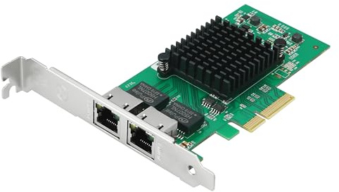 Dual Gigabit NIC avec puce Intel I350, carte réseau 1 Go comparable à Intel I350-T2 NIC, 2 ports RJ45, PCI Express 2.1 X4, carte Ethernet avec profil bas pour Windows/Windows Server/Linux