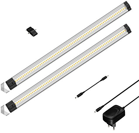 parlat LED Unterbau-Leuchte SIRIS, Eckmontage, flach, je 50cm, je 655lm, weiß, 2er Set