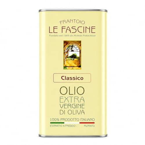 Le Fascine Huile d'Olive Extra Vierge 100% Italienne Pugliese Produit à partir d'Olives Provençales (boîte de 5 litres)