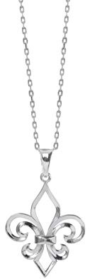 TALISMAN JEWELRY - Pendentif Fleur de Lys en Argent Rhodié Chaîne incluse.