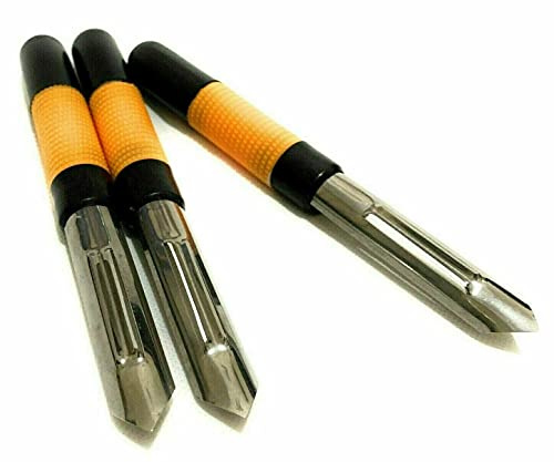 Traditional Lancashire Potato Peeler, Plastic/Stainless Steel, Fruit & Vegetable Skin Peelers for Kitchen with None Slip Grip Handle Slicer Cutter Peeler Peeling Potato Vegetable Fruit 3-Pack
