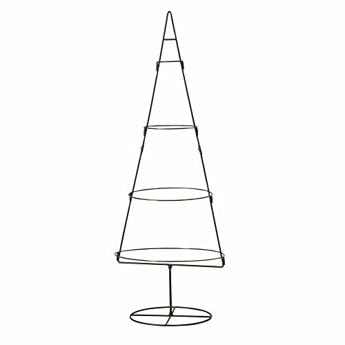 Deko Aufsteller für Zierschmuck - 111 cm / 4 Ebenen - Deko Weihnachtsbaum Tanne braun Tannenbaum für Weihnachtskugeln