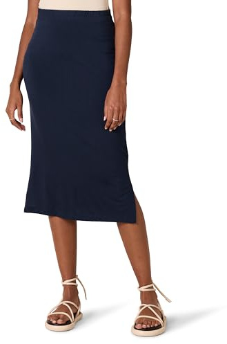Amazon Essentials Mujer Falda Midi de Punto sin Cierre (Disponible en Tallas Grandes)