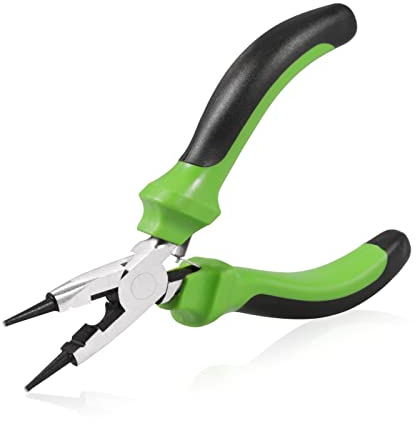 SPEEDWOX 5 Inches Round Nose Jewelry Pliers with Cutter, Mini Round Nose Pliers, Wire Bending Pliers, Side Cutter Tools for Jewelry Making