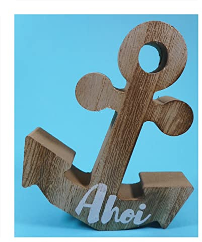 Generisch AHOI Anker 13 x 11 x 2 cm zum hängen oder Stellen Maritim Schiffsanker Figur Deko GRF 39.0547