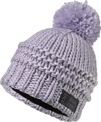 ATOMIC W ALPS POM Beanie - Lavender - Mütze für Erwachsene - Wintermütze mit Fleece-Stirnband - Bequeme & atmungsaktive Mützen - Warme Bommelmütze aus hautsympathischem Material