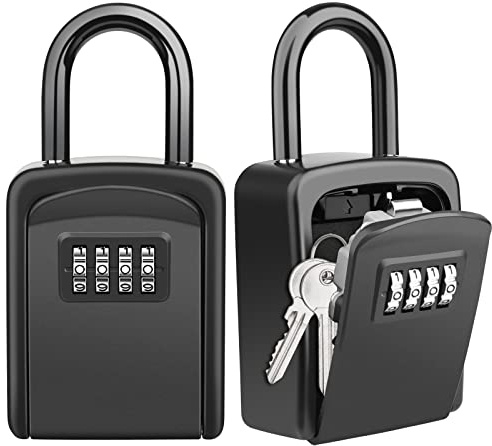 Diyife Key Safe, [Weatherproof] Portable Lock Box for Keys Outdoor with Removable Shackle, Hangable Combination Key Lock Box for Home Office Garage School Airbnb, Free of Installation（2 Pack)