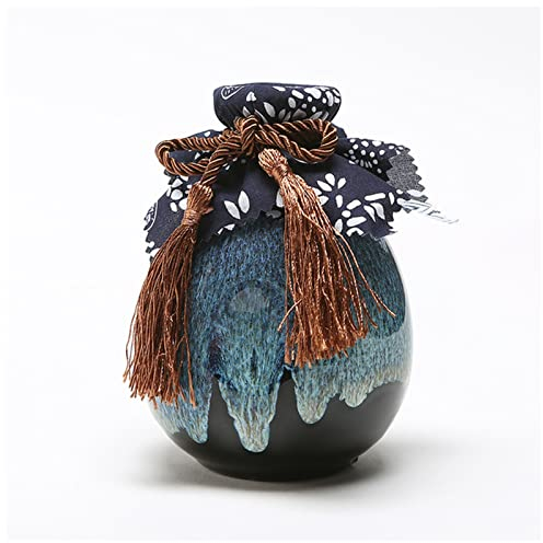 PiurUf Hip Flask 500ml Sake Distribution Wine Pot Liquor Warmer Household Ceramic Creative Ceramic Bottle Barware Flagon Small Stoup Single Pot Hip Flasks For Women (Size : Landscape)