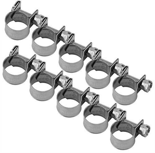 Gavigain Rohrschelle,10PCS Edelstahl Mini-Kraftstoffleitung Schlauch, Schelle Clip 6mm-20mm, optionale Größe, Rohrschelle für Wasserleitung, Kraftstoffschlauch, Silikonschlauch, etc(11-13Mm)