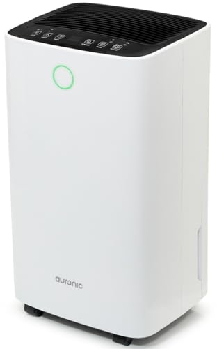 Auronic Deumidificatore Casa Muffa e Umidità Silenzioso - Deumidificatore Portatile - Deumidificatore Bagno - Deumidificatori - Deumidificatore Purificatore Aria - 12 Litri Al Giorno