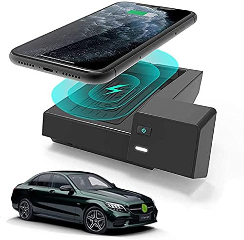 TRoki Wireless Car Charger for -Benz C-Class GLC 2020 2019 2018 2017 2016 Center Console Accessory Panel, 10W Qi Quick 3 Coil Charger for LG Qi Phone