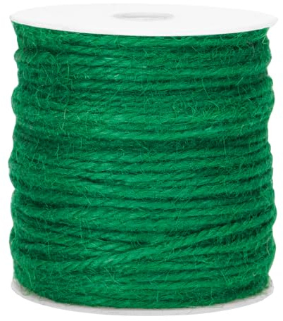 KINGLAKE Garden Twine 3mm Thick Green Jute String 328 Feet - Heavy Duty for Gardening, Climbing Plants, Crafts, Gift Wrapping, Decoration