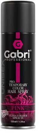 Gabri Color Spray 150ml - Haarfarbspray - Haarfarbe zum Aufsprühen - Pro Temporary Hair Colour Spray (Pink, 150 ml (1er Pack))