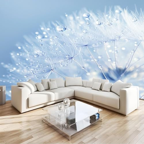 Fotomurales Decorativos Pared Diente de león natural del rocío Papel pintado Tejido No Tejido Decoración de Pared, Salones, Habitaciones Decorativos Murales Moderna Fotográfico 200x140 cm