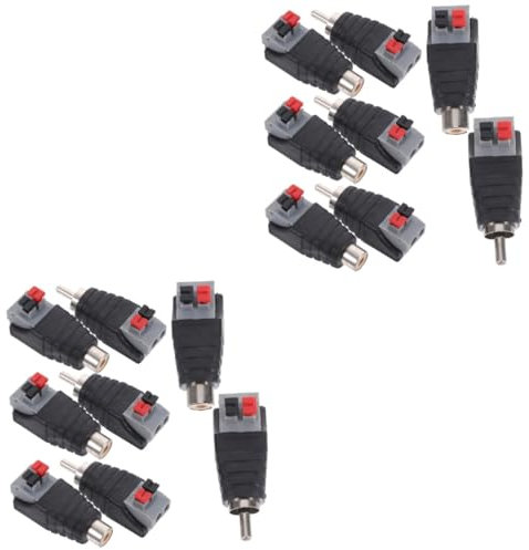 Mikikit 16 Stück Audio Adapterstecker Av Stecker Clip Typ Press Typ Federklemme 8 Stück Cinch Stecker Adapter Lautsprecherbuchsen Und Anschlüsse Audio/Video Stecker Lautsprecher