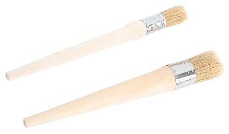 SEWACC 2pcs Paint Brushes Long Handle Round Head 30mm and 20mm Bristle Paint Brush Set for Home Wall Fence Painting and Furniture Decor