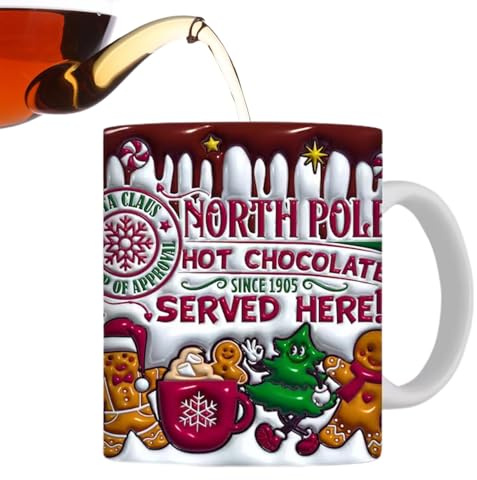 Feiertagskaffeetassen - Lebkuchenmänner Weihnachtstassen,Heiße Schokoladen-Weihnachtstassen, Kaffeetassen, Weihnachtstasse, Schreibtischdekoration, Keramiktasse, Geburtstags-Weihnachtsgeschenke