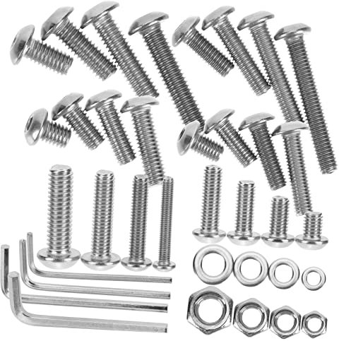 OKUMEYR 520pièces Kit De Vis Et Écrous Acier Inoxydable Pour Bricolage Et Applications Industrielles Complet Avec Rondelles Et Clé Boîte Transparent