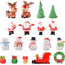 Amosfun Ensemble De Figurines De Noël en Résine Bonhomme Neige Et Renne Ornements Miniatures pour Sapin Noël Et Village Miniature