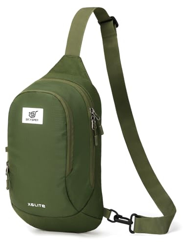SKYSPER Sling Bag RFID Crossbody Sling Backpack Travel Cross Body Bag Shoulder Sling Daypack(Armygreen)