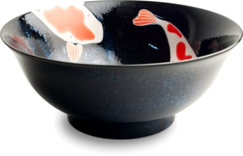 Koi-Bowls- ASIATICA | Bols à Ramen en Porcelaine, différentes tailles | Bol asiatique de haute qualité pour riz, nouilles, tapas, udon, céréales, soupes - Fabriqué au Japon (Bol Ø21 cm | H9 cm)