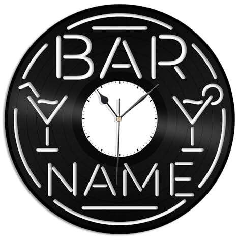 PODODO Bar Nome Personalizzato Neon Sign Vinile Orologio Da Parete Souvenir Regalo Decorazione Della Camera Casa Design Vintage Ufficio Bar Camera Home Decor