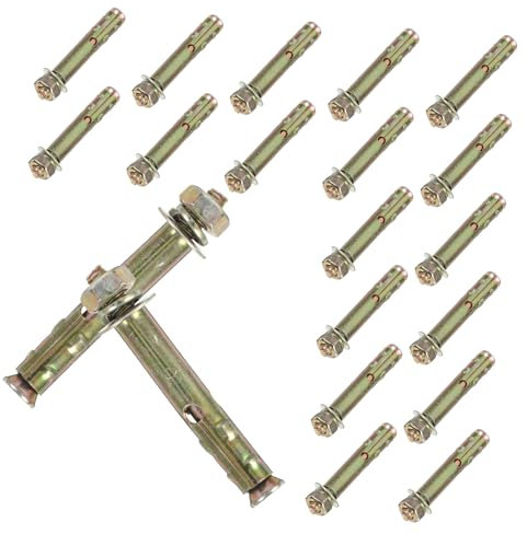 Homoyoyo 20piezas Tornillos De Expansión De Acero Para Mejoras Del Hogar Anclajes De Herramientas De Fijación Pernos De Expansión Multiusos