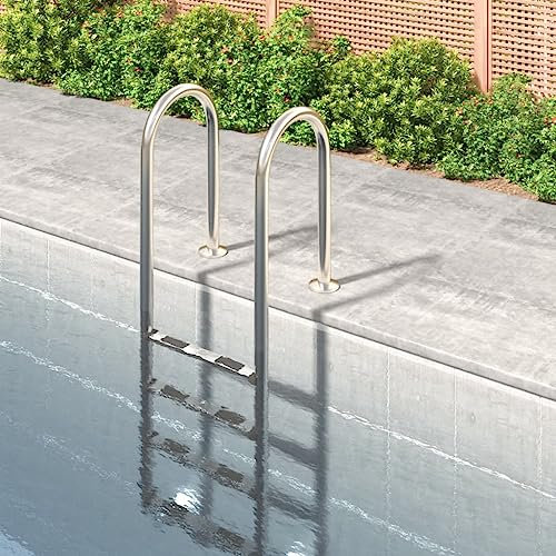 Möbelföremål hem pool stege 54 x 38 x 183 cm 304 rostfritt stål-möbler