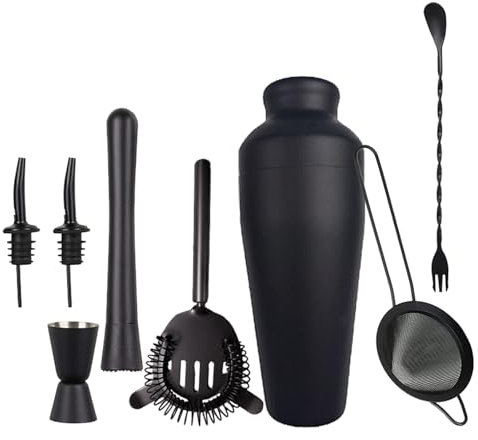 Bar Shaker Set, Cocktail Mixer Kit, 700ml Drink Shaker, 8PCS Complete Tools, Measuring Jigger Spoon, Stainless Steel Build, for Home Bar, Parties, Bartending Use, 13.4x6.9x4.7 Inches