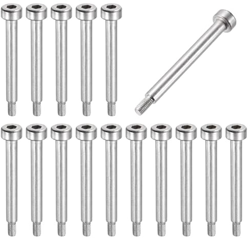 sourcing map Schulterschrauben aus 304 Edelstahl, 4 mm, Schulterdurchmesser, 30 mm, Schulterlänge, M3 x 0,5 Gewinde, Innensechskant, Schulterschrauben für hydraulische Spritzgussmaschinen, 16 Stück