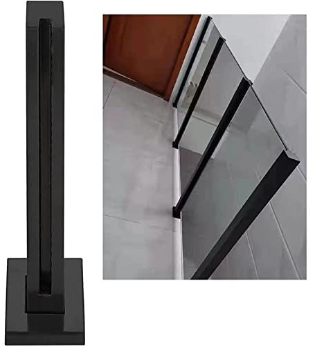 Ringhiera in Vetro Nero Opaco - Sistema di ringhiera per terrazze in Acciaio Inossidabile Resistente con Pannelli in Vetro, Ideale per Uso Interno ed Esterno, Robusto Supporto per balaustre