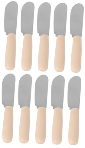 CATIEBYE 10 Pièces Lot de Couteaux Beurre Inox à Manche Ergonomique Épandeurs pour Cuisine et Pâtisserie Coupe Beurre Ménager Confortable et