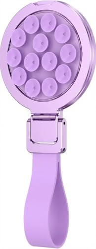 HUAZHYON Magnetic Suction Cup Phone Mount, Magnetic Ring Grip Stand, Silicone Phone Ring Holder for iPhone, Hands-Free Mirror Shower Phone Holder Magnetic Suction Mount for Selfies & TikTok(Purple)